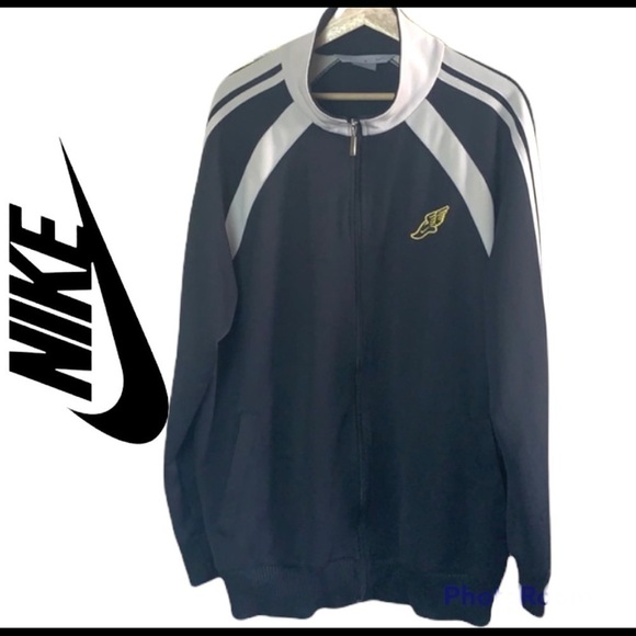 Nike athletic black/white mens warm-up/running jacket size M - Picture 1 of 16